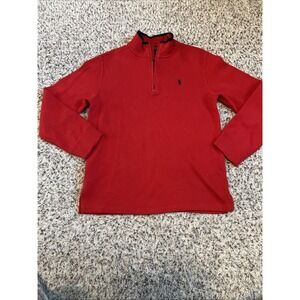 Polo Ralph Lauren Sweater Men L Quarter Zip Pullover Red Preppy Old Money Casual